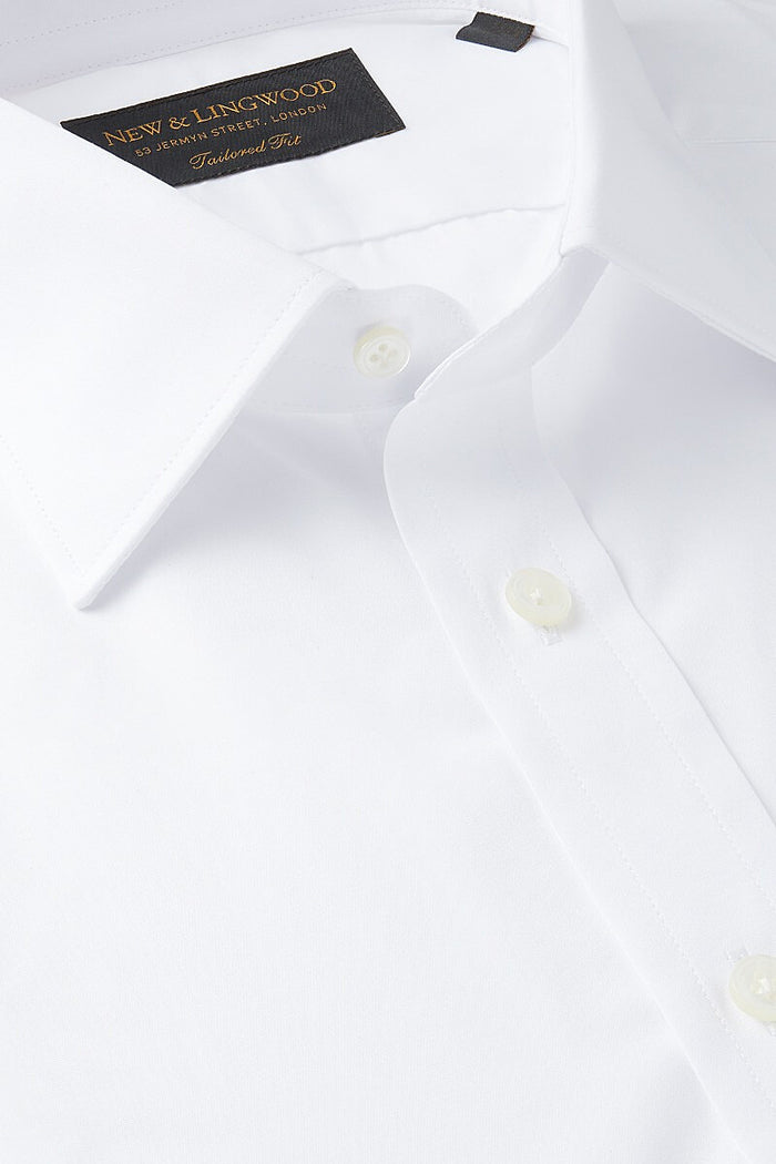 White St James' Collar Tailored Fit Double Cuff Poplin Shirt