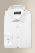 White St James' Collar Tailored Fit Single Cuff Cotton & Linen Shirt