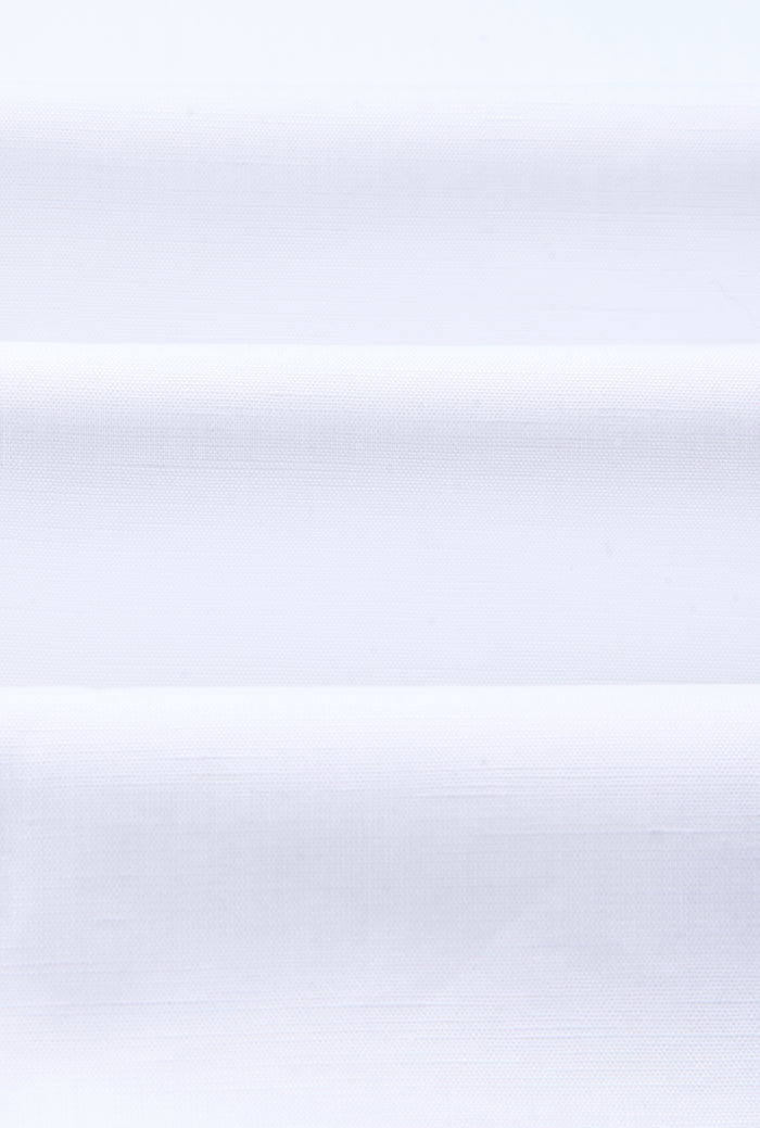 White St James' Collar Tailored Fit Single Cuff Cotton & Linen Shirt