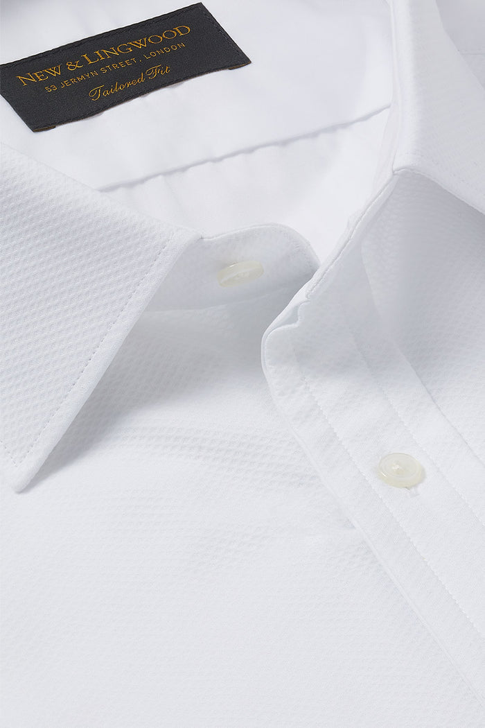 White Tailored Fit Double Cuff Marcella Evening Shirt