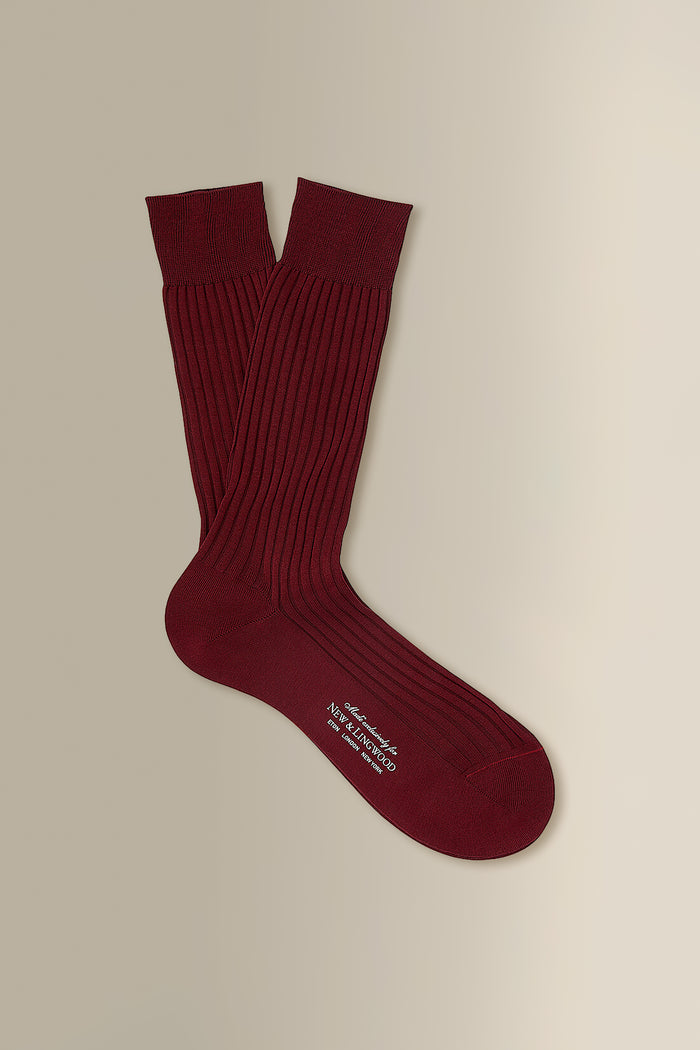 Wine Mid Calf Cotton Socks