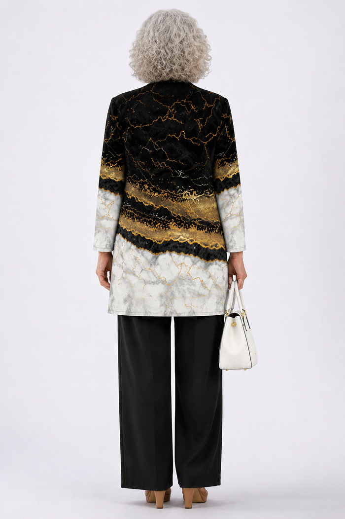 Women's 3 Piece Set UK – Black & Gold Marble | The Yvonne | Huna