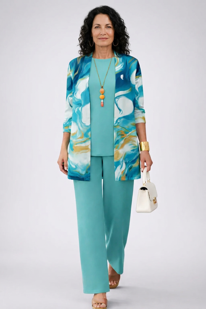 Women's 3 Piece Set UK – Ocean Blue | The Galena | Huna