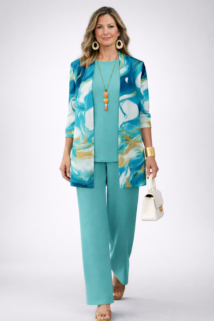 Women's 3 Piece Set UK – Ocean Blue | The Galena | Huna