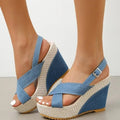 Women's Denim Platform Sandals – Woven | The Freya | Huna