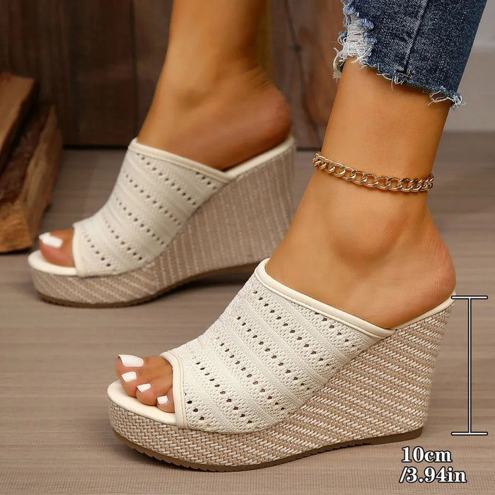 Women's Espadrille Wedge Sandals – Knit | The Fern | Huna