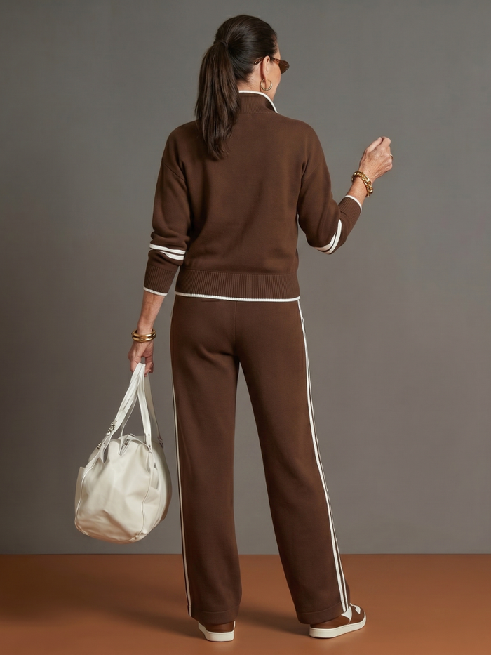 Women's Knit Lounge Set – Zip Neck Co-ord | The Rain | Huna