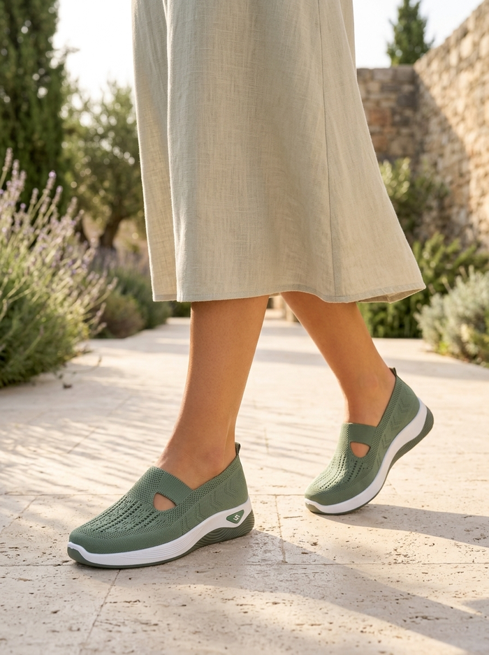 Women's Orthopedic Knit Slip-On Shoes UK – Everyday Comfort | The Wrenna | Huna