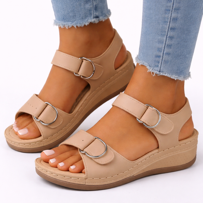 Women's Orthopedic Wedge Sandals UK – Walking Comfort | The Marlowe | Huna