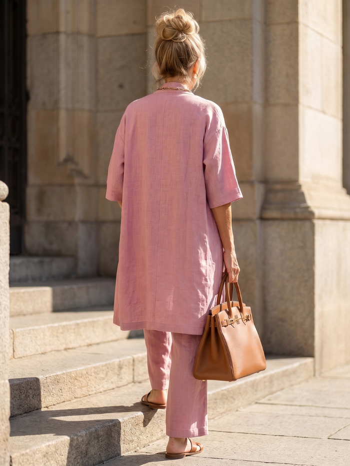 Women's Three Piece Set – Relaxed Top & Trouser Co-ord | The Yael | Huna