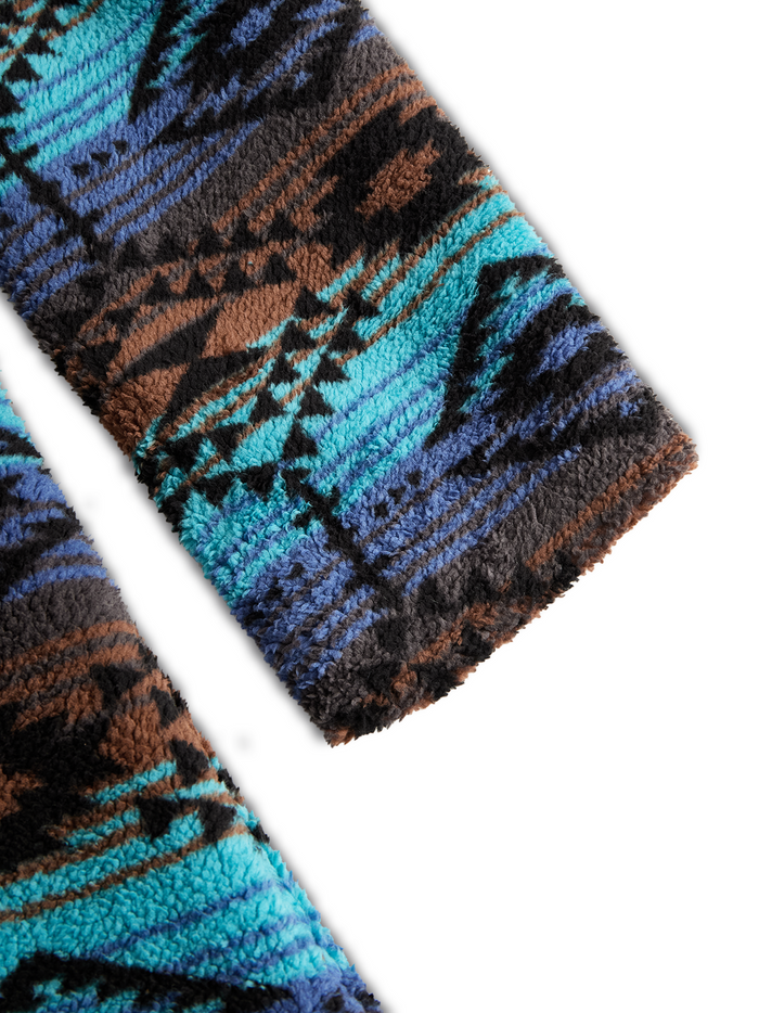 Women's Wool Coat UK – Longline Tribal Print | The Marlowe | Huna
