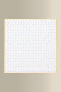 Yellow & Blue Polka Dot Linen Pocket Square