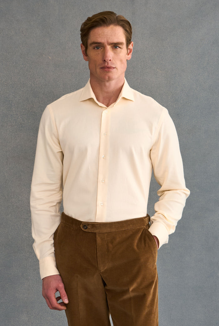 Yellow Cutaway Collar Standard Fit Flannel Shirt