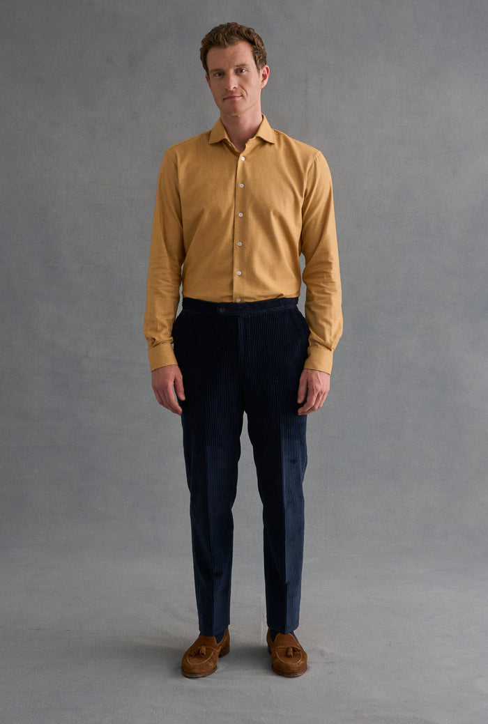 Yellow Cutaway Collar Standard Fit Flannel Shirt