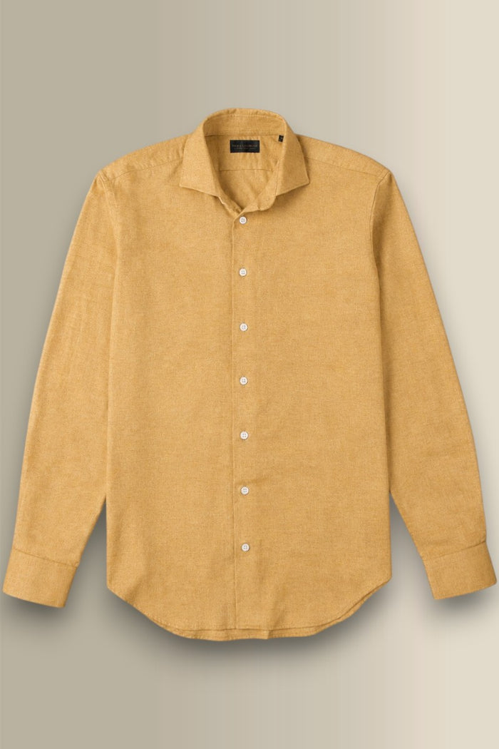 Yellow Cutaway Collar Standard Fit Flannel Shirt