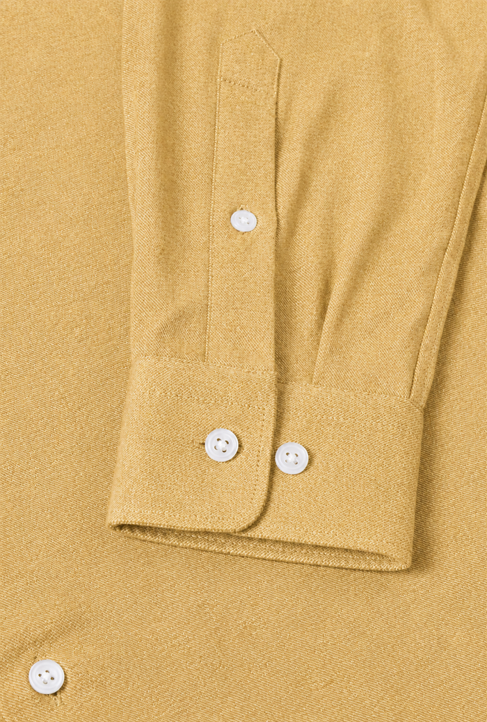 Yellow Cutaway Collar Standard Fit Flannel Shirt