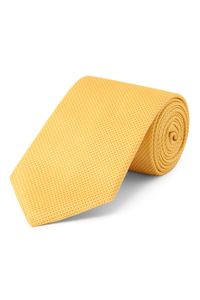 Yellow Micro Pattern Woven Silk Tie