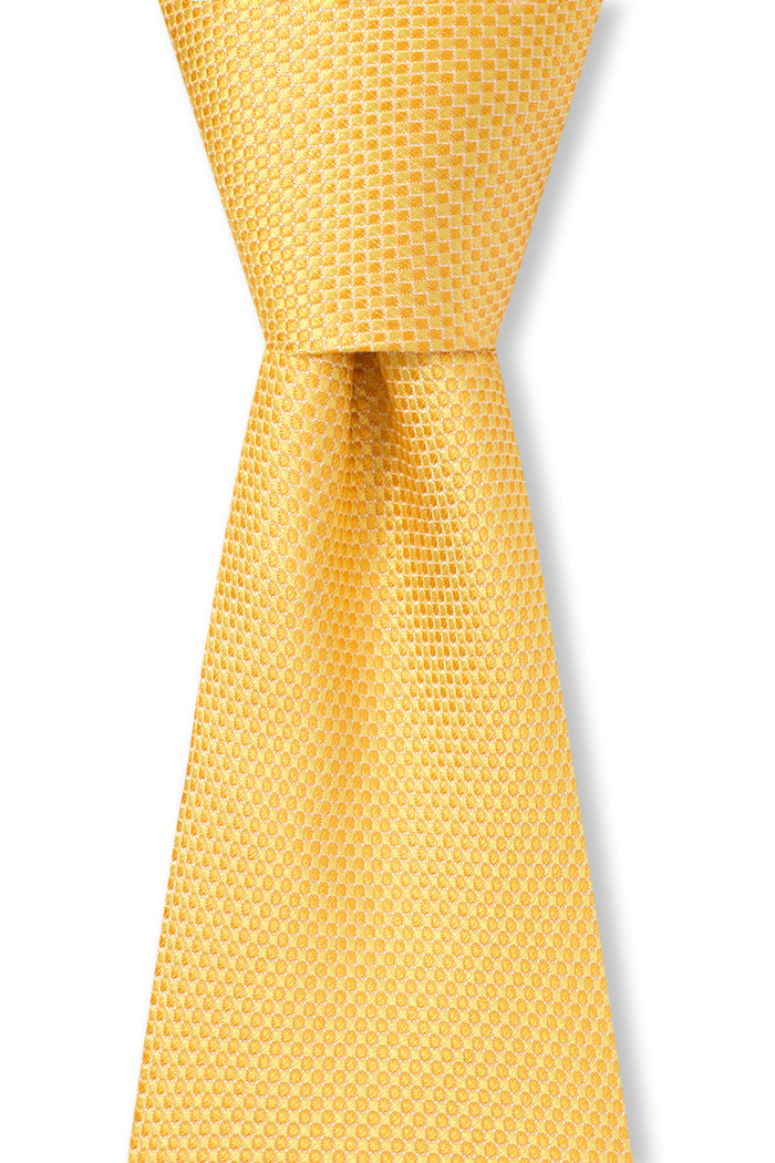 Yellow Micro Pattern Woven Silk Tie