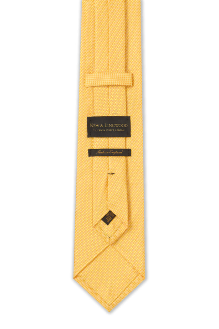 Yellow Micro Pattern Woven Silk Tie