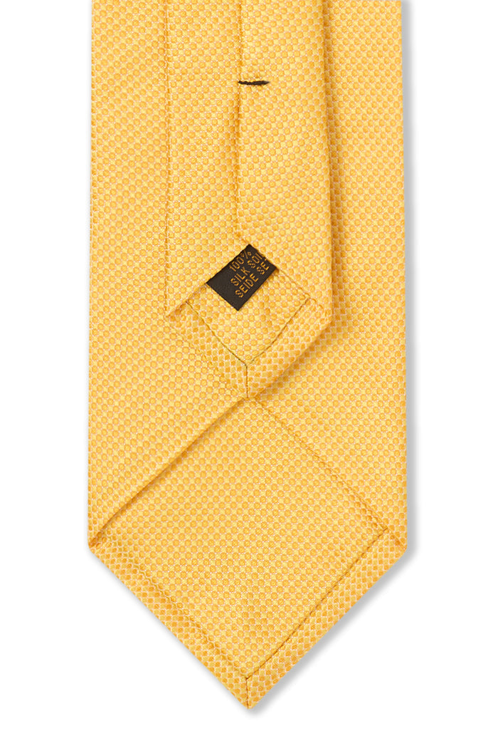 Yellow Micro Pattern Woven Silk Tie