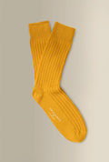 Yellow Mid Calf Heavyweight Cashmere Lounge Socks