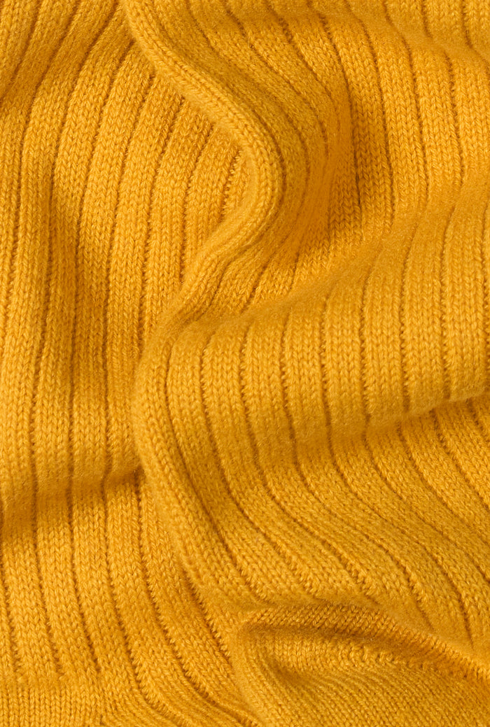 Yellow Mid Calf Heavyweight Cashmere Lounge Socks