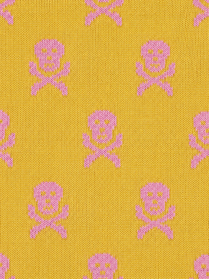 Yellow & Pink Heritage Skull & Crossbones Long Cotton Socks
