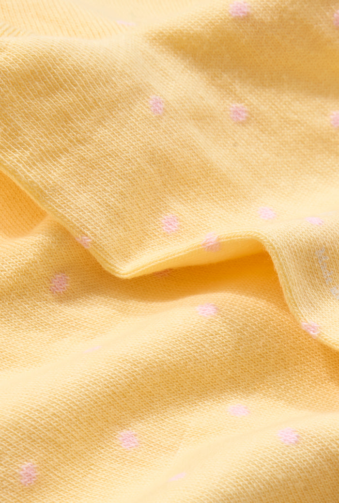 Yellow & Pink Polka Dot Mid Calf Cotton Socks